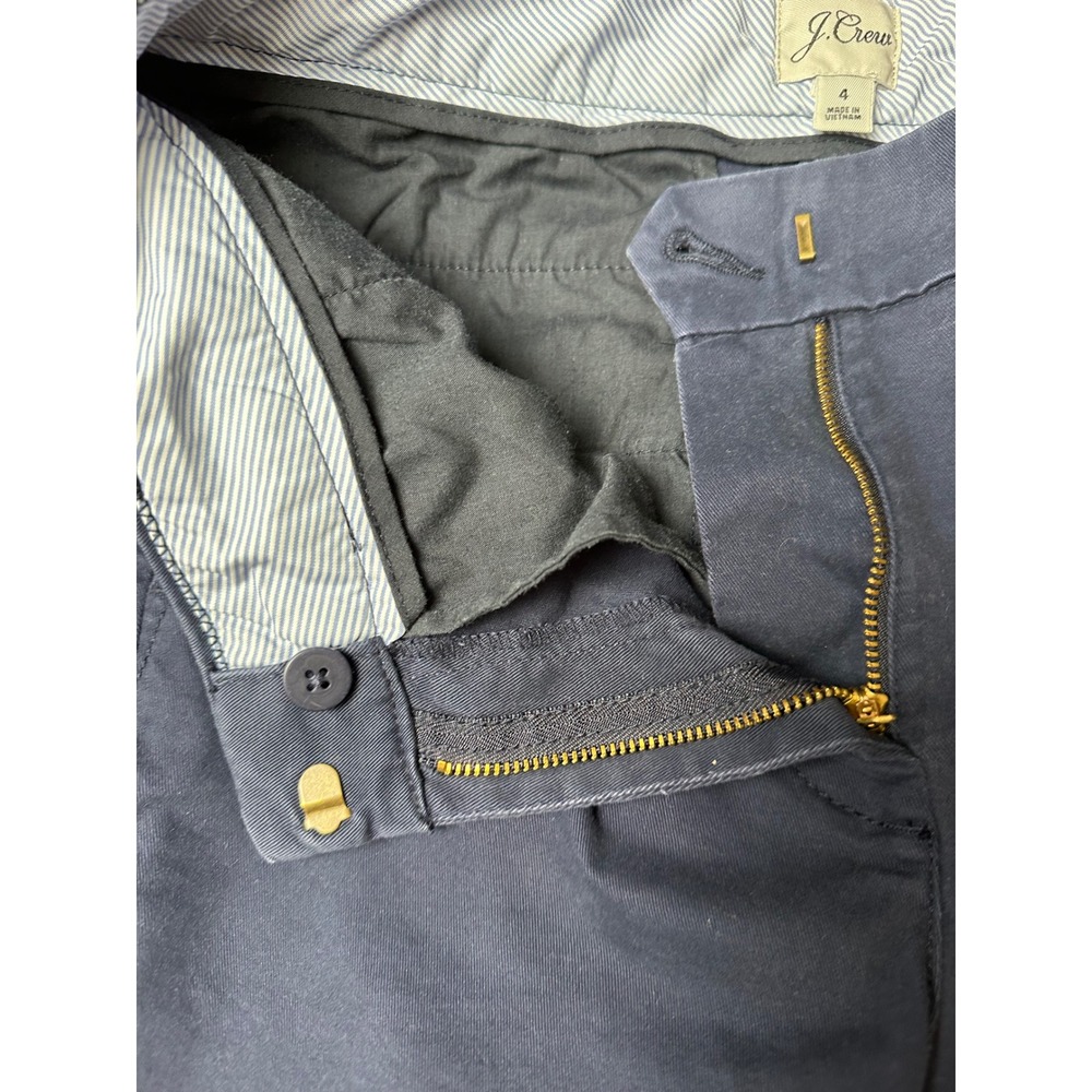 J.Crew Womens Preppy Stretch Cotton Chino Shorts Navy Blue Size 4 Summer Classic - Picture 6 of 6